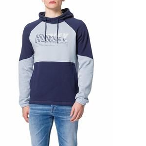 Hurley Mens Sweatshirt Blue Size Small S Colorblock Hooded Pullover